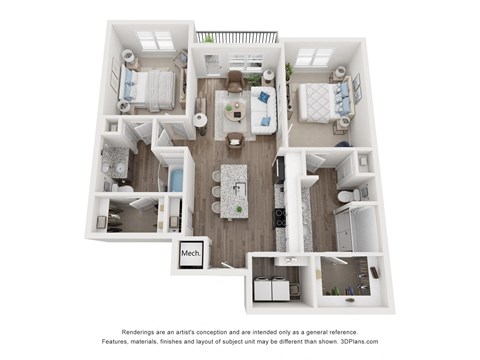 bedroom floor plan | luxury apartments in towson md | the southerly